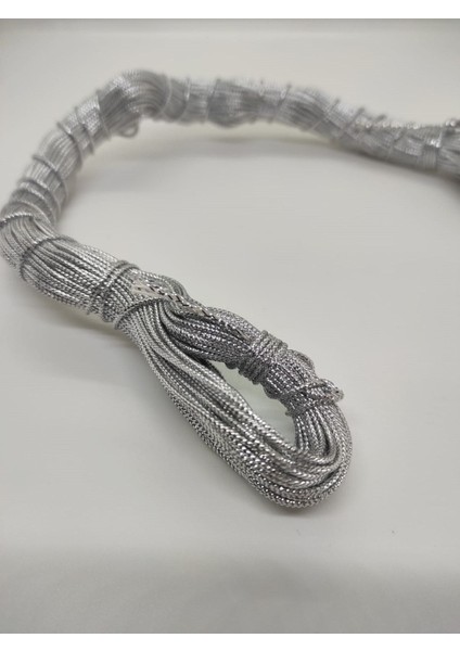 Parlak Gümüş Simli Ip 50 Metre, Parti ve Dekorasyon Malzemeleri