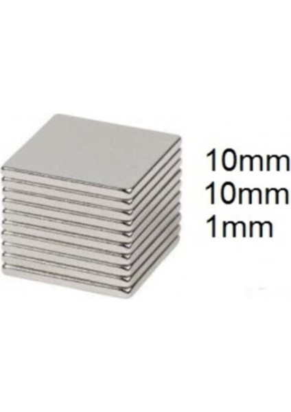 Neodyum Mıknatıs Kare 10X10X1MM Çap - 25 Adet modelleri