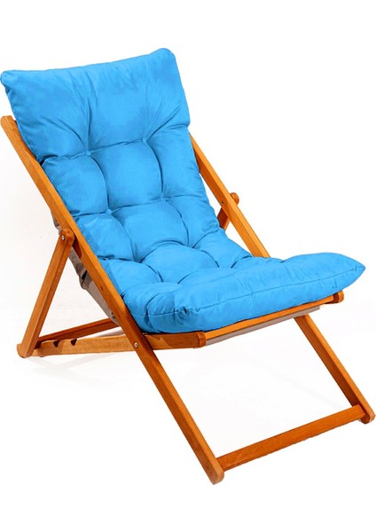 3 Kademeli Minderli Şezlong ve Sehpa Seti-Mavi fiyatları