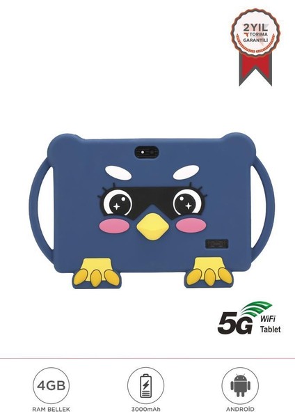 T13 Mavi 4gb +128 GB Tablet Android 13 Çocuk Tableti Kılıf Hediyeli