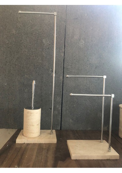 Ekru Traverten 9'lu Banyo Seti, Şıklık ve Fonksiyonellik Bir Arada fırsatları