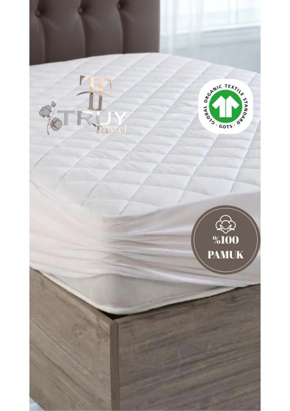 %100 Pamuk Çift Kişilik Yatak Alezi Beyaz 140X200 fırsatları