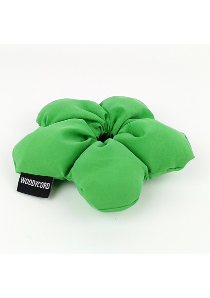 El Yapımı Canlı Yeşil Pofuduk Scrunchie Toka modelleri