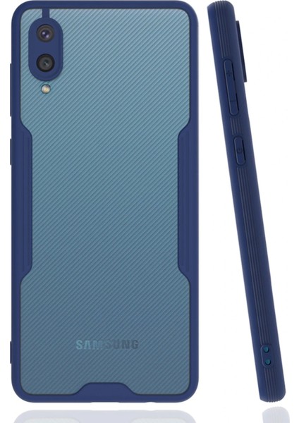 Samsung Galaxy A02 Kılıf Platin Silikon - Lacivert Arbkd