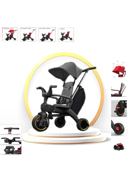 Trike Plus F3 Ebeveyn Kontrollü Katlanabilir Bisiklet Gri