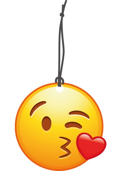 öpücük Atan Emoji Görselli Çift Yönlü Dekoratif Oto Kokusu ve Oto Aksesuarı