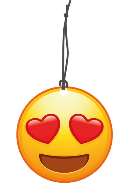 kalp Gözlü Emoji Görselli Çift Yönlü Dekoratif Oto Kokusu ve Oto Aksesuarı
