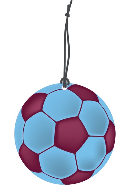 bordo Mavi Futbol Topu Görselli Çift Yönlü Dekoratif Oto Kokusu ve Oto Aksesuarı