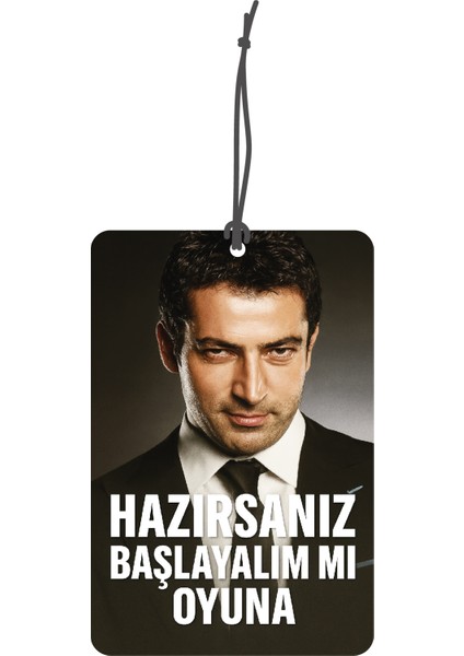 ezel Hazırsanız Başlayalım Mı? Oyuna Görselli Çift Yönlü Dekoratif Oto Kokusu ve Oto Aksesuarı
