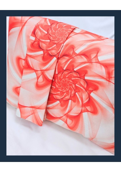Kırmızı Spiral Gül Tablo Desen Yastık Kılıfı | 2 Adet | 50 x 70 fiyatları