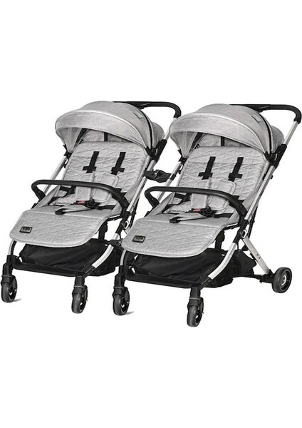 Myla Ayrılıp Birleşebilen Kabin Ikiz Bebek Arabası - Grey - Gri Gri