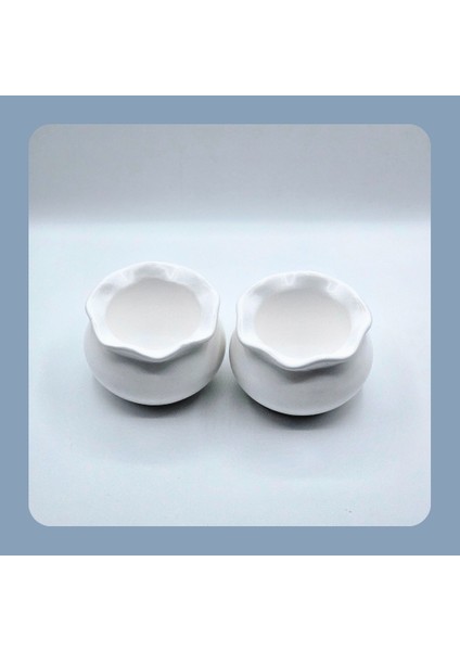 Luna Dekoratif 2'li Mumluk & Sukulent Saksı Seti | El Yapımı Obje | Çok Amaçlı Kullanım