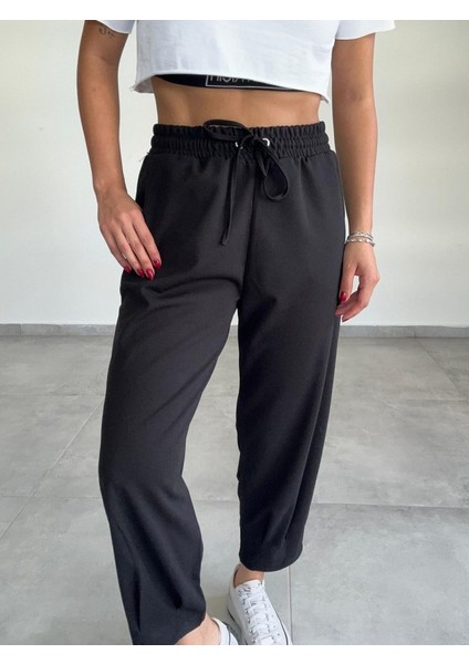 Kadın Dalgıç Krep Full Likralı Paçası Pens Detay Pantolon