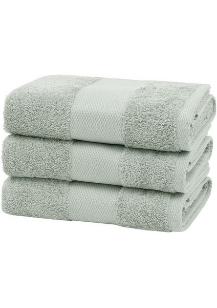 Nil Yeşili 3'lü El, Yüz ve Baş Havlu Seti, 50X90 Cm, Şık ve Kullanışlı. fiyatları