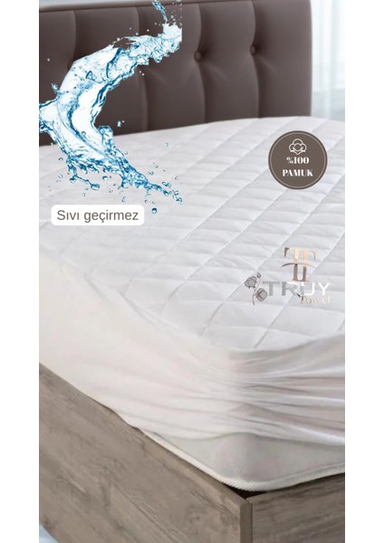 Sıvı Geçirmez Kapitoneli Tek Kişilik Yatak Alezi Beyaz 120X200 fırsatları