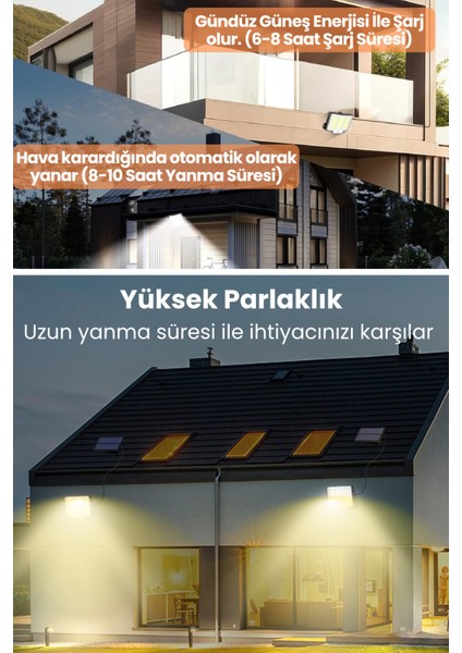 Solar 220 LED – 5m Kablolu, IP65, Kumandalı, 3 Modlu, Güneş Enerjili Bahçe Aydınlatma - Sarı Işık fiyatları