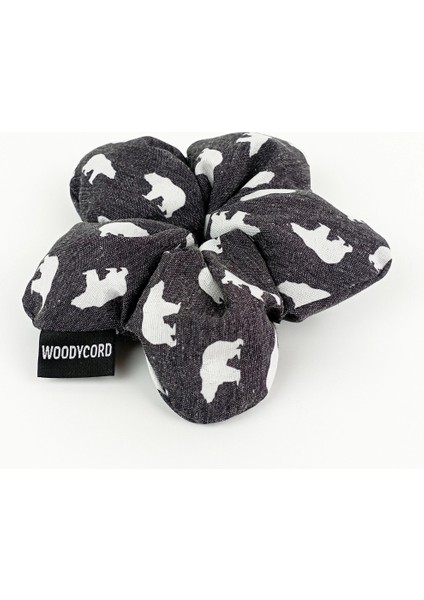 El Yapımı Gri Kutup Ayısı Desenli Pofuduk Scrunchie Toka modelleri