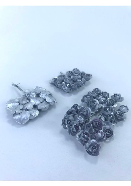 Parlak Gümüş Renkli Kağıt Çiçek, Parti ve Dekor Malzemeleri