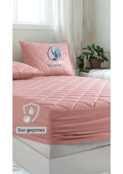 Sıvı Geçirmez Kapitoneli Battal Boy Yatak Alezi Pudra 200X220 fırsatları