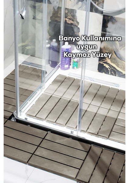 Kahverengi 9 Lü Bahçe ve Balkon Zemin Paspası, Dış Mekan Yer Karosu fırsatları