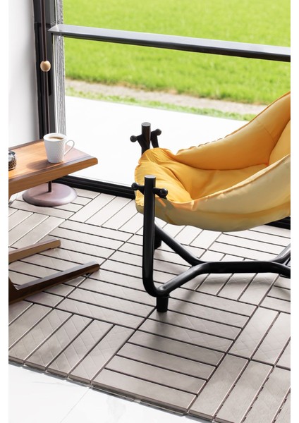 Kahverengi 9 Lü Bahçe ve Balkon Zemin Paspası, Dış Mekan Yer Karosu indirimleri