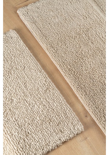 Yumuşak ve Şık Pamuk Banyo Halısı Seti, 2'li, Bej Renkli Konfor Sağlar. fiyatları