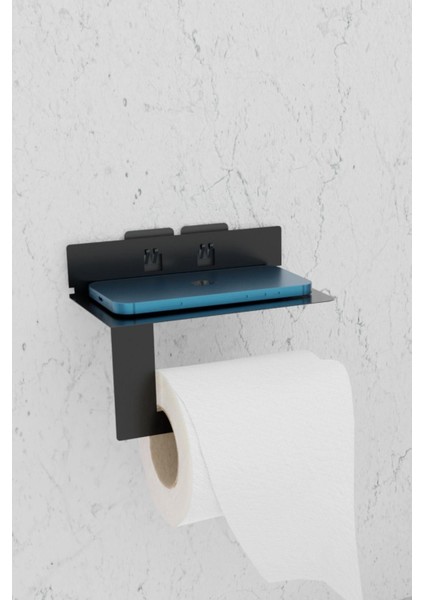 Siyah Metal Güçlü Yapışkanlı Telefon ve Tuvalet Kağıtlık MT92S fırsatları