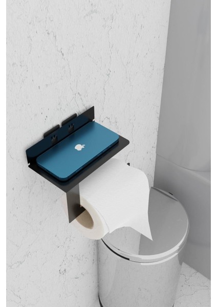 Siyah Metal Güçlü Yapışkanlı Telefon ve Tuvalet Kağıtlık MT92S indirimleri