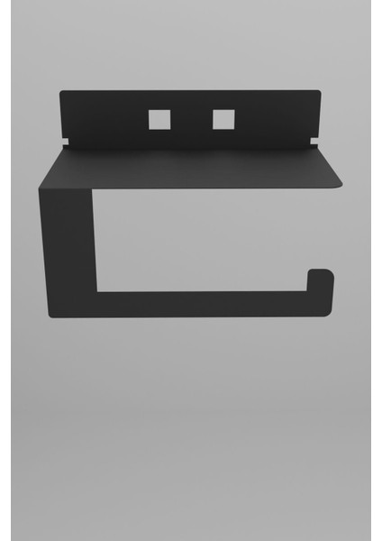 Siyah Metal Güçlü Yapışkanlı Telefon ve Tuvalet Kağıtlık MT92S