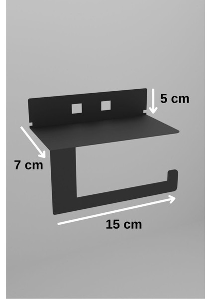 Siyah Metal Güçlü Yapışkanlı Telefon ve Tuvalet Kağıtlık MT92S