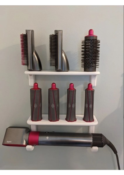 Beyaz Çok Başlıklı Çok Amaçlı Saç Aksesuarı Tutucu Raf