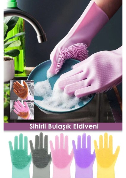 Yumuşak Silikon Bulaşık Eldiveni, Çok Amaçlı Mutfak ve Temizlik Aracı