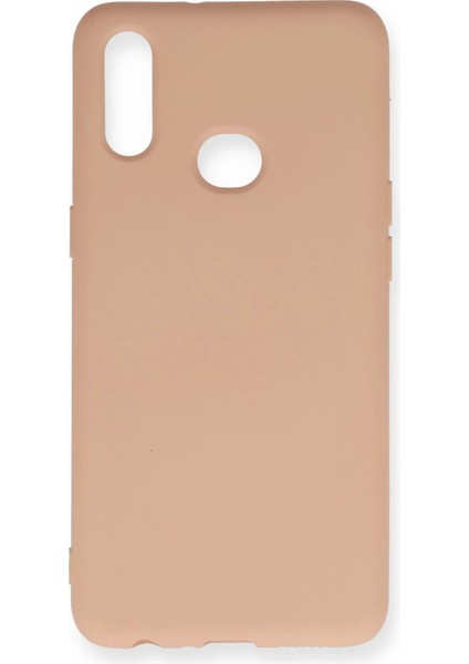 Samsung Galaxy A10S Kılıf Nano Içi Kadife Silikon - Pudra Arbkd