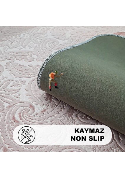 Yumuşak Desenli Pudra 3'lü Banyo Takımı ve Halı Seti modelleri