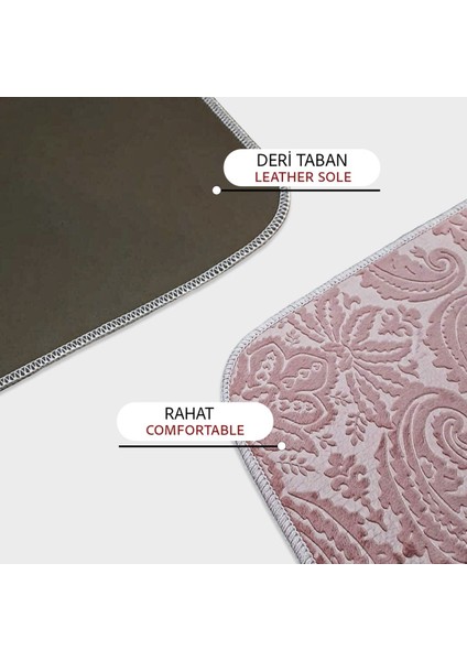 Yumuşak Desenli Pudra 3'lü Banyo Takımı ve Halı Seti fırsatları