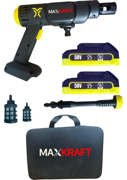 Yeni Nesil Yüksek Basınçlı 95 Bar 58V Akülü Araç Yıkama Tabancası