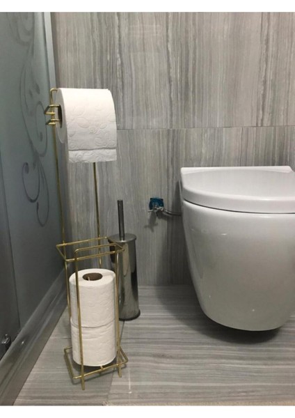 Şık Ayaklı Tuvalet Kağıtlık ve Peçetelik Banyo Aksesuarı, Estetik ve Kullanışlı Tasarım