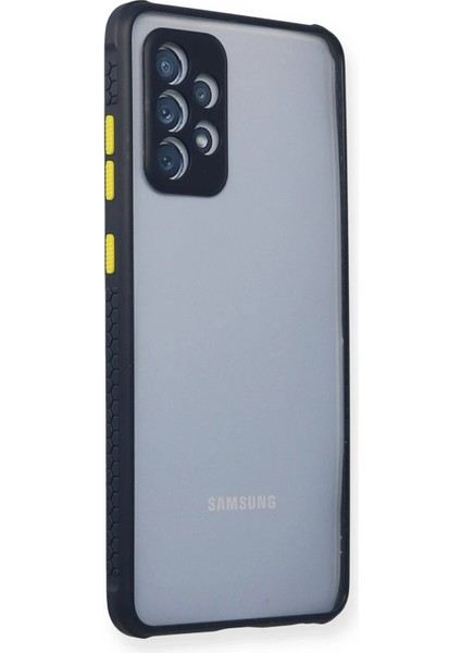 Samsung Galaxy A72 Kılıf Miami Şeffaf Silikon - Lacivert Arbkd