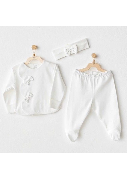Chic Girl 3'lü Bebek Zıbın Takım Ekru