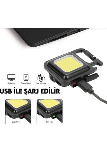 10 Adet USB Şarjlı Mini Kamp Feneri – Mıknatıslı, Şişe Açacaklı, El Feneri Özellikli indirimleri