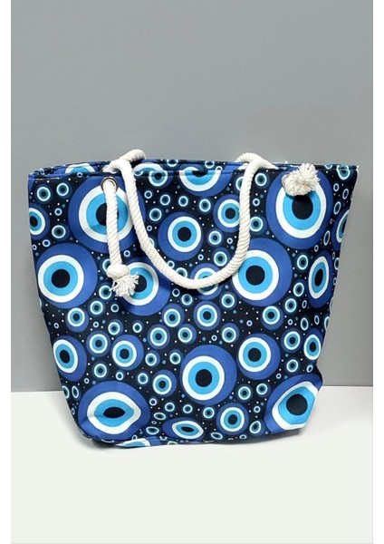 Nazar Desenli Plaj Çantası