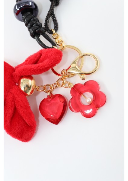 Anahtarlık Çanta Charm. Ayna Süsü. Çanta Aksesuarı. Anahtarlık Peluş Tavşan Örme Ip Çanta Charmı.