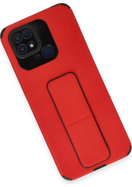 Xiaomi Redmi 10C Kılıf Mega Standlı Silikon - Kırmızı modelleri