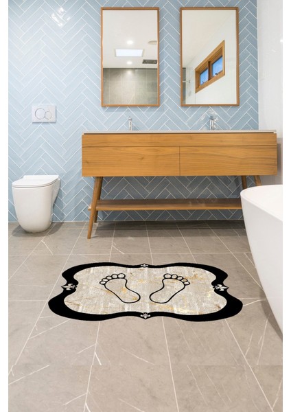 Süngerli Banyo Ayak Paspası, Siyah, Konfor ve Temizlik Için Ideal