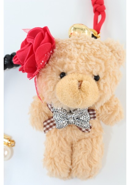 Anahtarlık Çanta Charm. Ayna Süsü. Çanta Aksesuarı. Anahtarlık Peluş Ayıcık Örme Ip Çanta Charmı.