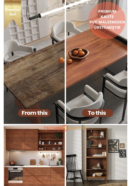60CMX300CM Premium Kendinden Yapışkanlı Doğal Ahşap Görünümlü Pvc Kaplama modelleri