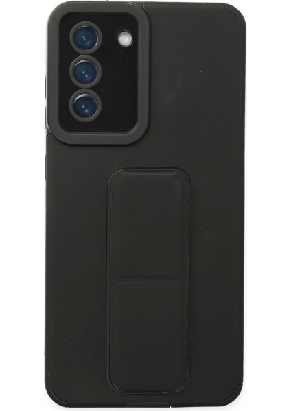 Samsung Galaxy S21 Fe Kılıf Mega Standlı Silikon - Siyah Arbkd