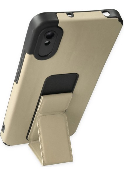Xiaomi Redmi 9A Kılıf Mega Standlı Silikon - Gold Arbkd modelleri