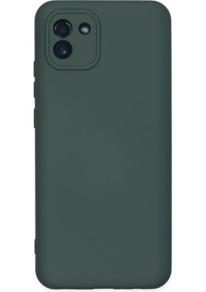 Samsung Galaxy A03 Kılıf Nano Içi Kadife Silikon - Koyu Yeşil Arbkd