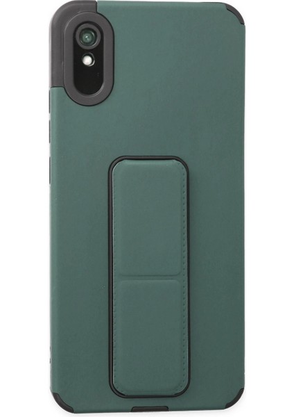 Xiaomi Redmi 9A Kılıf Mega Standlı Silikon - Yeşil Arbkd